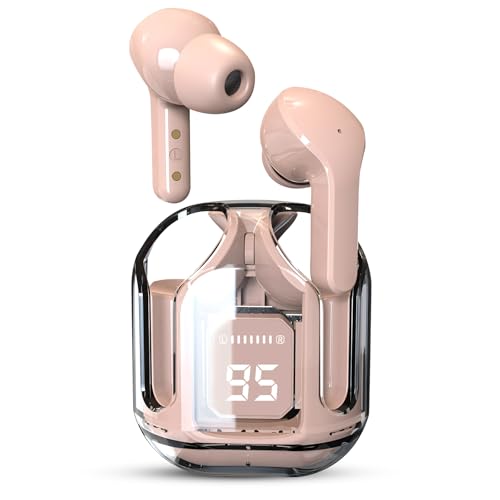 Kabellose Ohrhörer mit Geräuschunterdrückung, Bluetooth 5. 3 echte Kopfhörer, Bass-Stereo-Ohrhörer mit Mikrofon, transparente Ladehülle, 30 Stunden Akkulaufzeit, für Laptop, Pad, Handys, Sport, Kabellose Ohrhörer mit Geräuschunterdrückung, Bluetooth 5. 3 echte Kopfhörer, Bass-Stereo-Ohrhörer mit Mikrofon, transparente Ladehülle, 30 Stunden Akkulaufzeit, für Laptop, Pad, Handys, Sport, von Sonhomay
