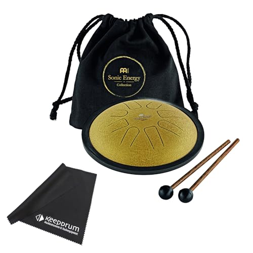 Meinl Sonic Energy SSTD3G Small Steel Tongue Drum C-Moll 8 Töne + keepdrum Mikrofasertuch von Sonic Energy
