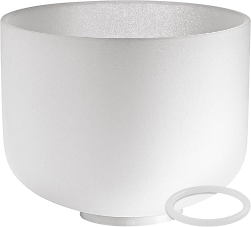 Sonic Energy 10 Zoll Kristallklangschale – 432 Hz, Ton G4, Halschakra – Für Meditation, Yoga, Klangheilung – Inkl. Silikonring (CSB10G) von Sonic Energy