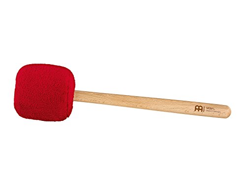 Sonic Energy Gong Schlägel Rot – 39,5 cm – Aus Wolle und Kunstfell – Buchenholzgriff – Für Gongspieler, Percussion, Meditation (MGM-L-R) von Sonic Energy