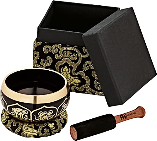 Sonic Energy Klangschale Ornamental Series – 400 g – Für Meditation & Klangheilung – Inkl. Schlägel, Kissen & Geschenkbox schwarz (SB-OR-400-BK) von Sonic Energy