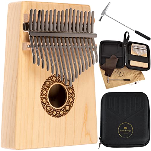 Sonic Energy Schallloch Kalimba – C-Dur, 17 Töne – Ahornholz – Für Meditation, Yoga, Percussion – Inkl. Zubehör (KL1709H) von Sonic Energy