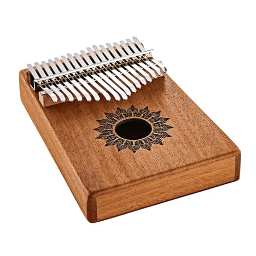 Sonic Energy Schallloch Kalimba – C-Dur, 17 Töne – Mahagoniholz – Für Meditation, Yoga, Percussion – Inkl. Zubehör (KL1708H) von Sonic Energy