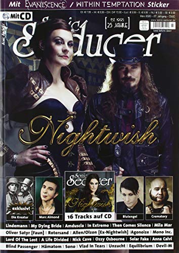 Sonic Seducer 03/2020 Nightwish-Titel + Song auf Album-Beilage,+ Within Temptation / Evanescence-Sticker, exkl. Interviews mit Die Kreatur (feat. Lord Of The Lost + Oomph!), Blutengel, Lindemann, uvm. von Sonic Seducer