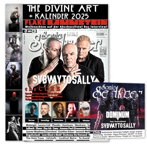 Subway To Sally Sonic Seducer 12-2024/01-2025 + Divine Art Kalender 2025 + CD: The Cure + Flake / RAMMSTEIN + ASP + Corvus Corax + Blutengel + Lacuna Coil + Camouflage + Hämatom Subway To Sally Sonic Seducer 12-2024/01-2025 + Divine Art Kalender 2025 + CD: The Cure + Flake / RAMMSTEIN + ASP + Corvus Corax + Blutengel + Lacuna Coil + Camouflage + Hämatom von Sonic Seducer