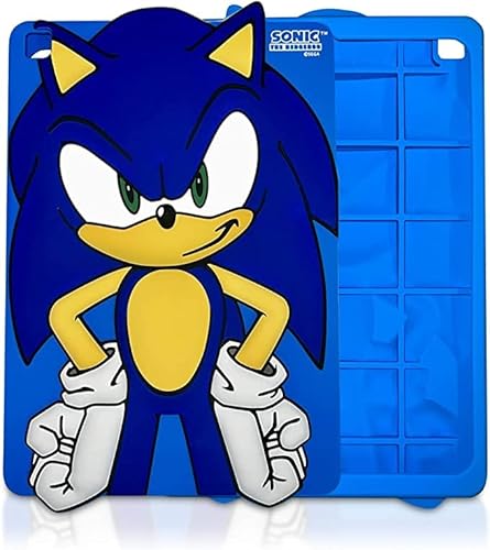 Sonic The Hedgehog Schutzhülle für iPad der 9. (2021)/8. (2020)/7. (2019) Generation (Sonic) aus Silikon, rutschfeste Gummi-Schutzhülle von Sonic The Hedgehog