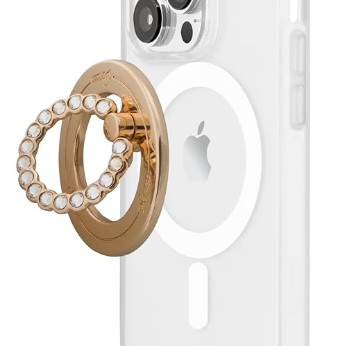 Sonix Magnetischer Telefonringhalter mit Finger Ring und Ständer für iPhone 15, 14, 13, 12 Serie Magsafe Hüllen (Gold/Klar) von Sonix
