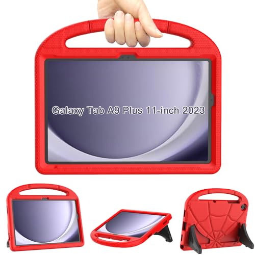 Kinder Hülle für Samsung Galaxy Tab A9+ 11 Zoll 2023, Sonlayin Leichte Stoßfest Samsung A9 Plus Tablet Hülle mit Griff Ständer für Samsung Galaxy Tab A9 Plus Tablet (SM-X210/X216/X218) - Rot von Sonlaryin