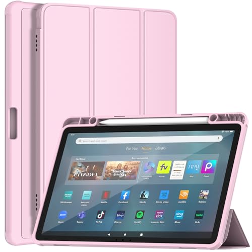 Sonlaryin Tablet-Schutzhülle, 27,9 cm (11 Zoll), dreifach faltbar, mit weicher TPU-Rückseite, automatische Wake-/Sleep-Funktion, nicht kompatibel mit iPad und Samsung, Rosa von Sonlaryin