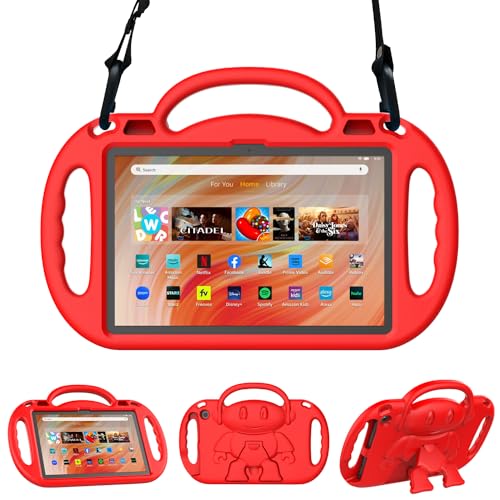 Sonlaryin Tablet-Schutzhülle für Fire HD 10 (13. / 11. Generation, 2023 / 2021), leicht, kindersicher, mit Gurt, Griff und Ständer, für Fire Sonlaryin 10 Plus und Kids Pro, nicht passend für von Sonlaryin