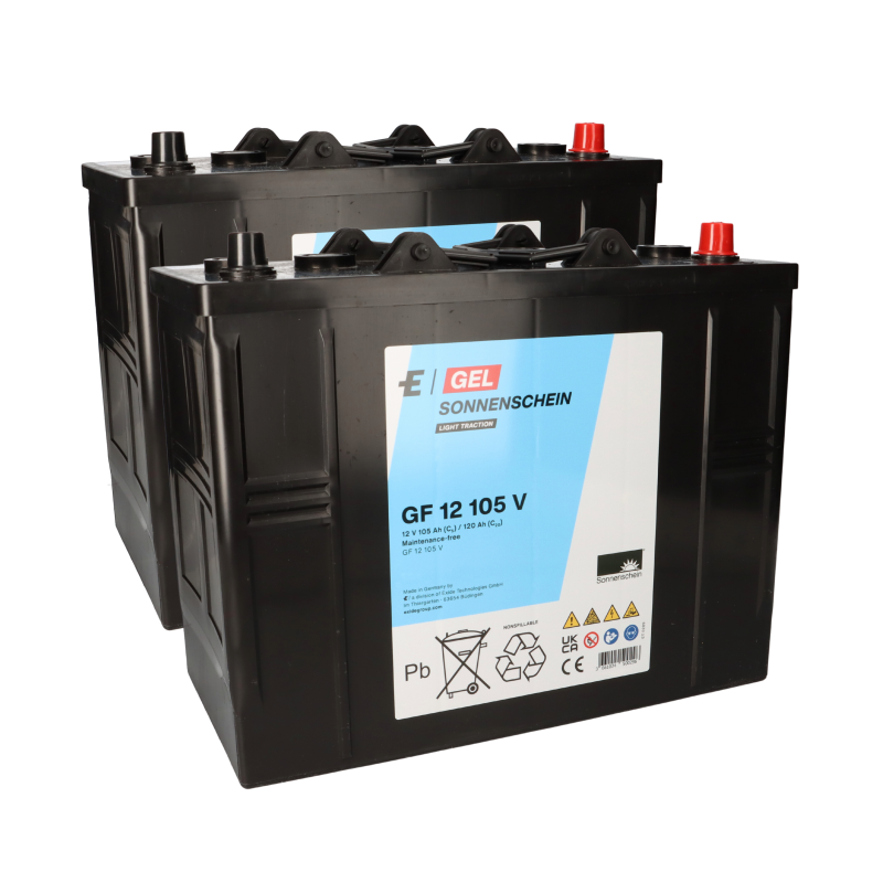 Ersatzakku Satz für Columbus Reinigungsmaschine RA 55 BM 60 12V 105Ah Akku Batterie von Sonnenschein / Exide