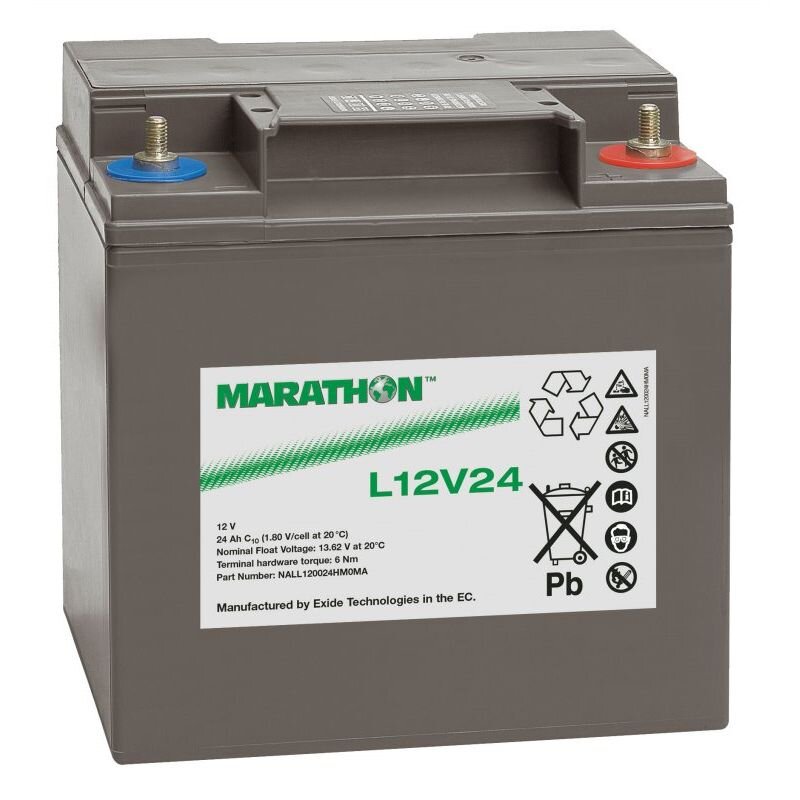 Exide Marathon L12V24 12V 23,5Ah AGM Blei Akku VRLA Exide Marathon L12V24 12V 23,5Ah AGM Blei Akku VRLA von Sonnenschein / Exide