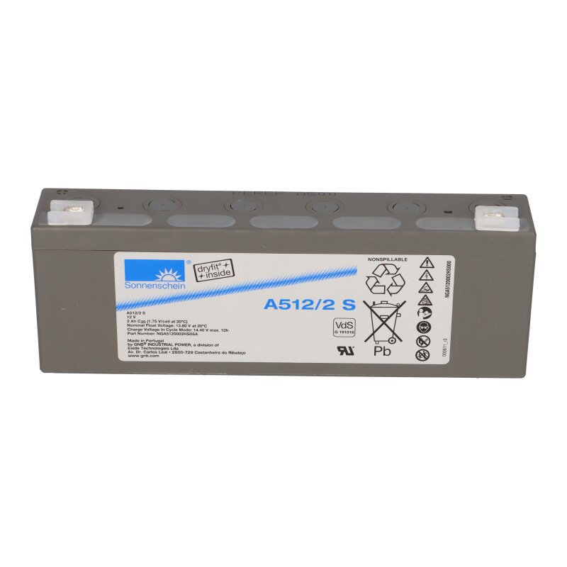 Sonnenschein Bleigel Akku 12V 2Ah Dryfit A512/2.0S Faston 4,8 VdS Zulassung Sonnenschein Bleigel Akku 12V 2Ah Dryfit A512/2.0S Faston 4,8 VdS Zulassung von Sonnenschein / Exide
