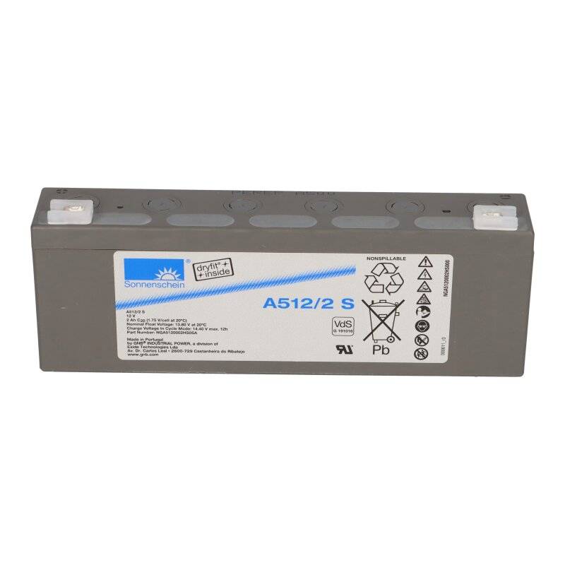 Sonnenschein Bleigel Akku 12V 2Ah Dryfit A512/2.0S Faston 4,8 VdS Zulassung von Sonnenschein / Exide