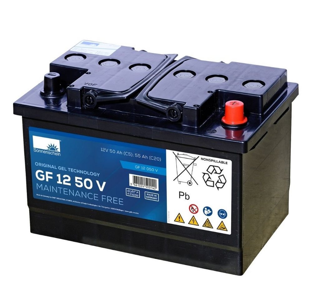Sonnenschein Exide GNB Sonnenschein GF 12 050 V GEL 12V 50Ah Industrie Batterie Batterie, (12 V V) von Sonnenschein