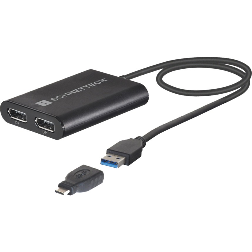 USB DisplayLink Adapter, USB-A Stecker > Dual 4K DisplayPort von Sonnet