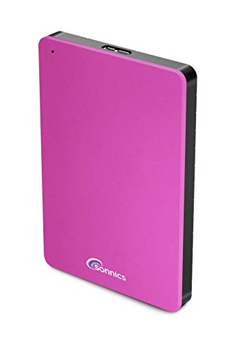 Sonnics 1TB Rose Externe tragbare Festplatte USB 3.0 super schnelle Übertragungsgeschwindigkeit für den Einsatz mit Windows PC, Mac, Xbox ONE und PS4 Fat32 von Sonnics