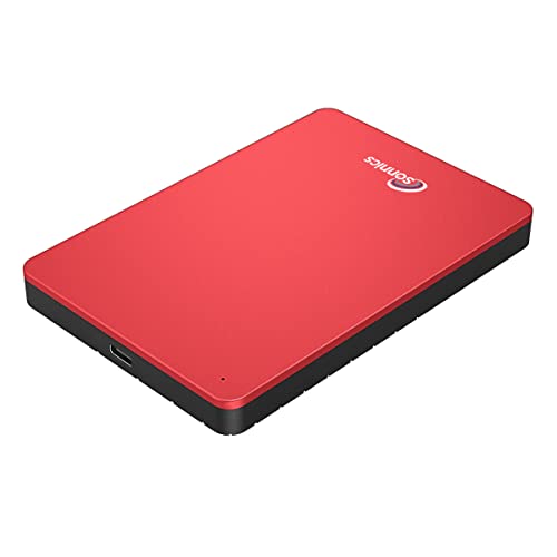 Sonnics 1TB Rot Externe tragbare Festplatte Typ C USB 3.1 kompatibel mit Windows-PC, Mac, Smart TV, Xbox One und PS4 von Sonnics