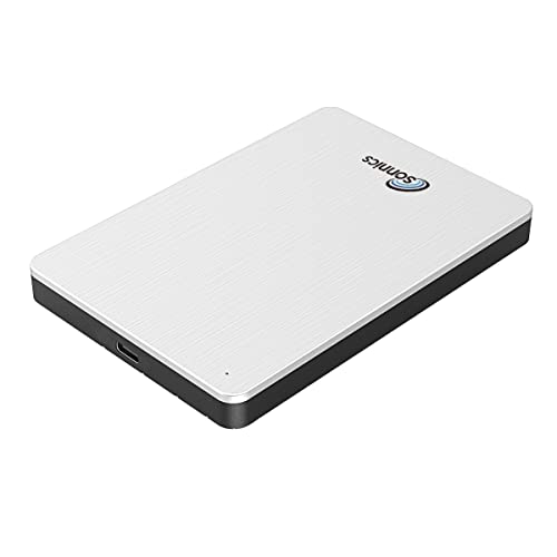 Sonnics 1TB Silber Externe tragbare Festplatte Typ C USB 3.1 kompatibel mit Windows-PC, Mac, Smart TV, Xbox One/Series X und PS4/PS5 von Sonnics
