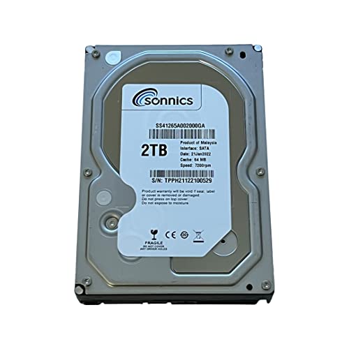 Sonnics 2 TB 8,9 cm (3,5 Zoll) SATA Festplatte 7200 U/min Desktop-PC/Überwachungsspeicher Festplatte CCTV Kamera CCTV System DVR (Generalüberholt) von Sonnics