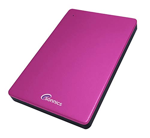 Sonnics 500GB rosa Externe tragbare Festplatte Typ C USB 3.1 kompatibel mit Windows-PC, Mac, Smart TV, Xbox One/Series X und PS4/PS5 von Sonnics