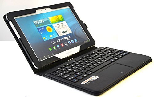 MQ für Galaxy Tab 2 10.1 und Tab 10.1 - Bluetooth Tastatur Tasche mit Multifunktions-Touchpad | Hülle mit Bluetooth Tastatur für Galaxy Tab 2 10.1 P5100, P5110, Galaxy Tab 10.1 P7500, P7501, P7510 von SonnyGoldTech