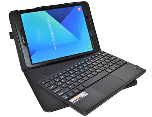MQ für Galaxy Tab S3 9.7 - Bluetooth Tastatur Tasche mit Multifunktions-Touchpad für Samsung Galaxy Tab S3 9.7 LTE SM-T825, WiFi SM-T820 | Hülle mit Tastatur für Tab S3 | Tastatur Deutsch QWERTZ von SonnyGoldTech