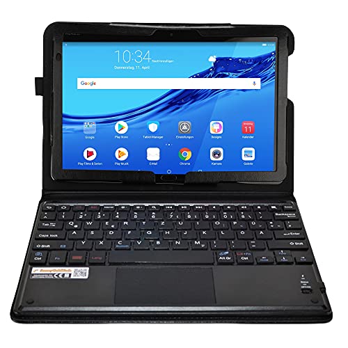 MQ für Huawei MediaPad M5 lite 10 - Bluetooth Tastatur Tasche mit Multifunktions-Touchpad für Huawei MediaPad M5 lite LTE 10'', M5 lite WiFi 10'' | Hülle mit Tastatur Deutsch QWERTZ von SonnyGoldTech