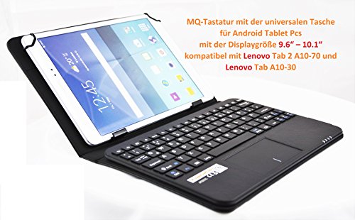 MQ für Lenovo Tab 10.1 - Tastatur Tasche mit Multifunktions-Touchpad für Lenovo Tab 4 10, Lenovo Tab 3 10, Lenovo Tab 2 A10-70, Lenovo Tab 2 A10-30 10.1| Hülle mit Bluetooth Tastatur | Layout Deutsch von SonnyGoldTech