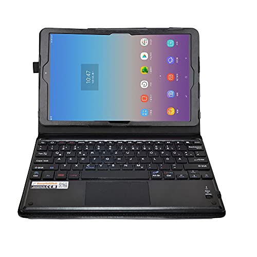 MQ21 für Galaxy Tab A 10.5 - Bluetooth Tastatur Tasche mit Touchpad für Samsung Galaxy Tab A 10.5 | Hülle mit Tastatur und Touchpad für Tab A LTE SM-T595, Tab A WiFi SM-T590 | Tastatur Deutsch QWERTZ von SonnyGoldTech