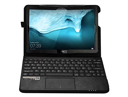 SonnyGoldTech MQ für Huawei MediaPad T5 - Layout FRANZÖSISCH - Tastatur Tasche für Huawei MediaPad T5 10.1 WiFi, Huawei MediaPad T5 10.1 LTE | Hülle mit Touchpad Tastatur von SonnyGoldTech