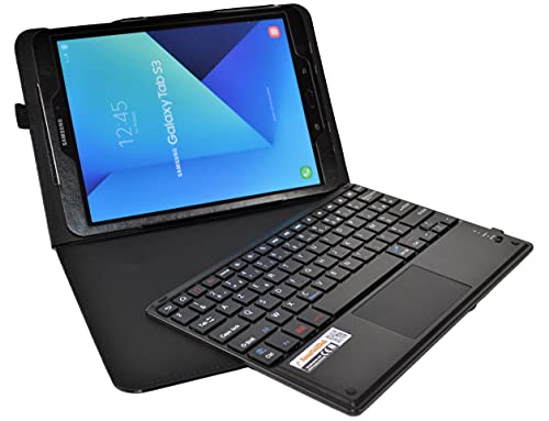SonnyGoldTech MQ21 für Galaxy Tab S3 9.7 - FRANZÖSISCHES Layout - Bluetooth Tastatur Tasche mit Touchpad für Tab S3 LTE SM-T825, Tab S3 WiFi SM-T820 | Hülle mit Tastatur und Touchpad | Layout AZERTY von SonnyGoldTech