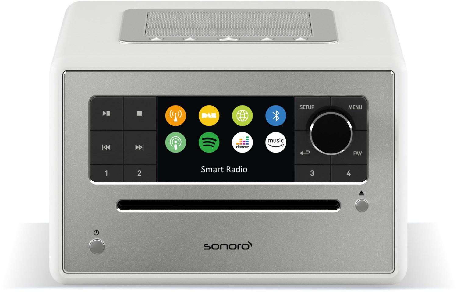 Elite CD/Radio-System weiss hochglanz/silber Elite CD/Radio-System weiss hochglanz/silber von Sonoro