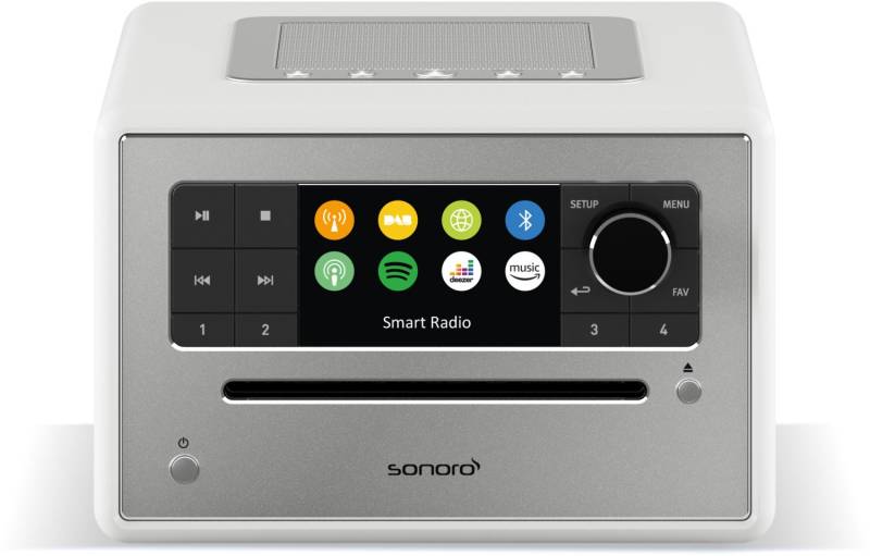 Elite CD/Radio-System weiss hochglanz/silber von Sonoro