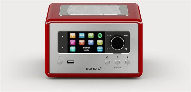 Relax Internetradio rot hochglanz/silber von Sonoro