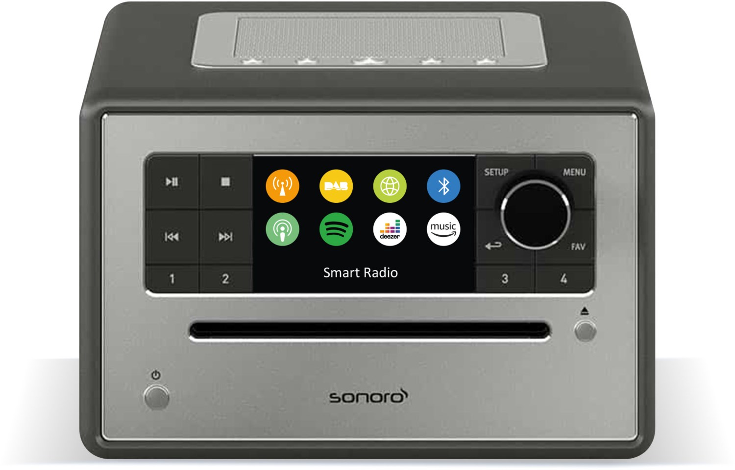 Sonoro Elite CD-Player mit Internetradio und Bluetooth graphit matt - silber von Sonoro