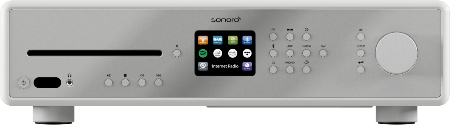 Sonoro Maestro CD-Receiver mit Internetradio weiß/silber von Sonoro