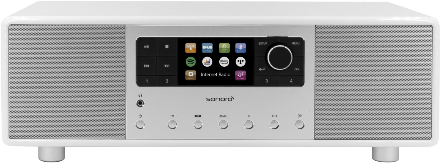 Sonoro Primus Stereo Musiksystem weiß hochglänzend - silber von Sonoro