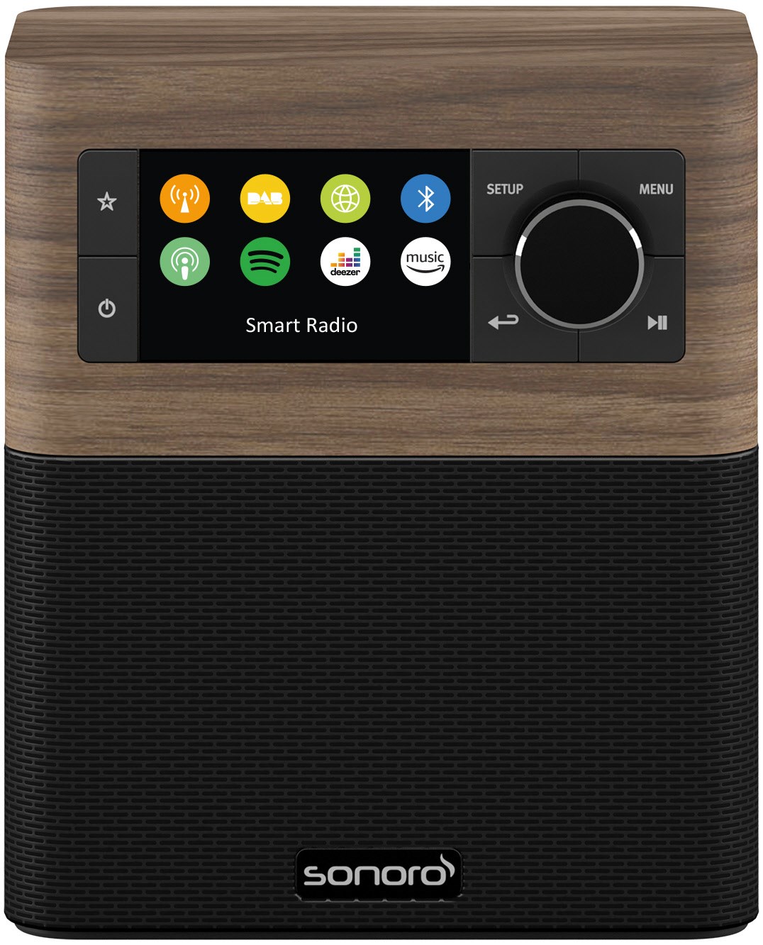 Sonoro Stream Audio-System & HD-Audiostreamer Walnuss Dekor - schwarz von Sonoro