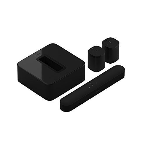 Sonos Beam WLAN Soundbar Speaker | Heimkinoset (5.1 | Beam + Sub + 2x One, schwarz) von Sonos