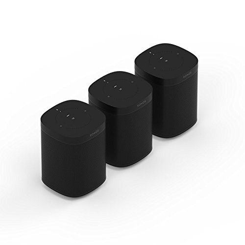 Sonos One Smart Speaker 3-Raum Set, schwarz – Intelligente WLAN Lautsprecher mit Alexa Sprachsteuerung & AirPlay – Drei Multiroom Speaker für unbegrenztes Musikstreaming von Sonos