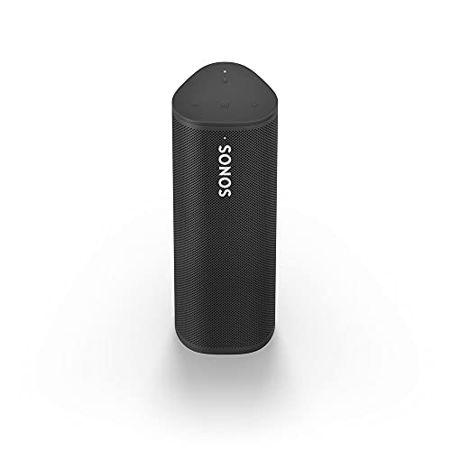 Sonos Roam WLAN & Bluetooth Speaker, schwarz – Wasserdichter Lautsprecher mit Alexa Sprachsteuerung, Google Assistant und AirPlay 2 – Kabellose Outdoor Musikbox mit Akku für Musikstreaming von Sonos