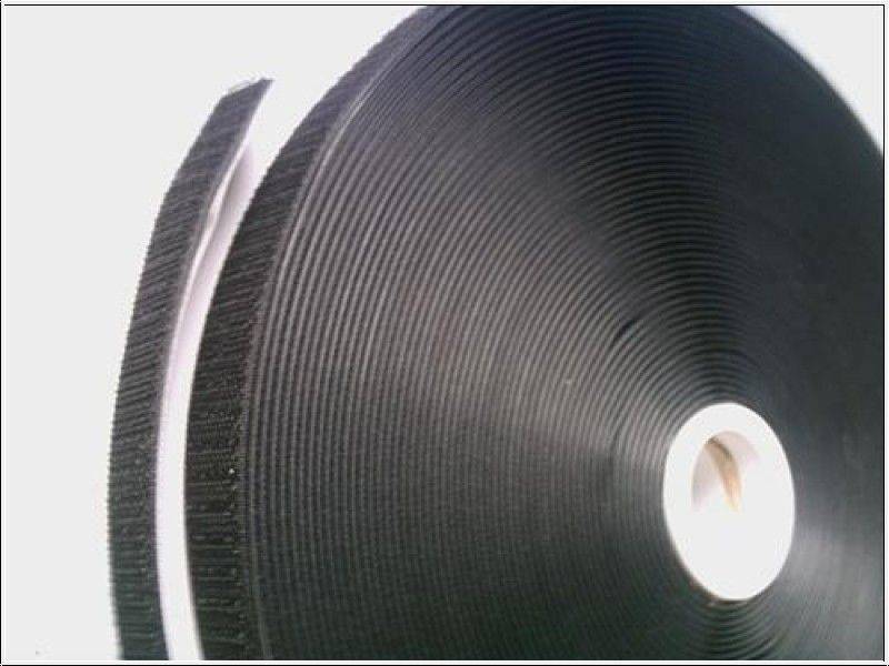 Hakenband 20 mm, schwarz, 25 m Klettband selbstklebend von Sonstige