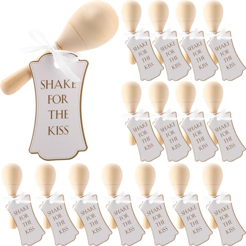 Sonwyoung Mini-Maracas aus Holz für Hochzeit, Maracas mit Geschenkanhänger, Musikinstrument für Hochzeit, Party, Gastgeschenk, Holz, 16 Stück Sonwyoung Mini-Maracas aus Holz für Hochzeit, Maracas mit Geschenkanhänger, Musikinstrument für Hochzeit, Party, Gastgeschenk, Holz, 16 Stück von Sonwyoung
