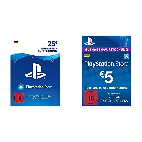PSN Card-Aufstockung | 25 EUR | deutsches Konto | PSN Download Code & PSN Card-Aufstockung | 5 EUR | PS4, PS3, PS Vita Playstation Network Download Code - deutsches Konto von Sony Interactive Entertainment