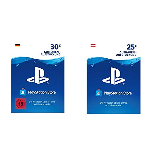 PSN Card-Aufstockung | 30 EUR | deutsches Konto | PSN Download Code & PSN Card-Aufstockung | 25 EUR | √∂sterreichisches Konto | PSN Download Code von Sony Interactive Entertainment