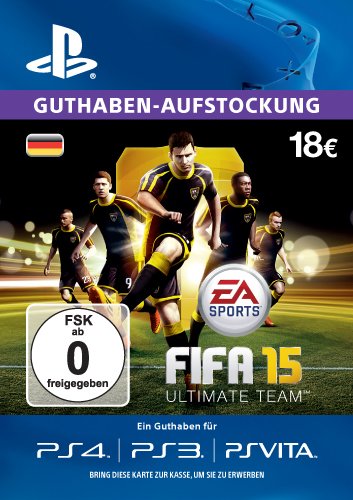 PlayStation Store Guthaben-Aufstockung 18 EUR - FIFA 15 Ultimate Team [PS4, PS3, PS Vita PSN Code - deutsches Konto ] von Sony Interactive Entertainment