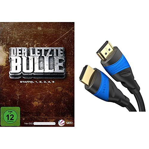 Der letzte Bulle - Staffel 1-5 Basic,14 DVDs: Deutschland [VHS] & KabelDirekt – 2 m – 4K HDMI-Kabel (4K@120Hz und 4K@60Hz für ein spektakuläres Ultra-HD-Erlebnis – High Speed mit Ethernet, Schwarz) von Sony Music