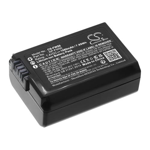 CS-FW50 Akku 1080mAh Kompatibel mit [Sony] DLSR A55, SLT-A35B, Alpha 33, Alpha 5000, Alpha 5100, Alpha 55, Alpha 55V, Alpha 6, Alpha 7, Alpha A6300, Alpha A7 II, Alpha SLT-A35, DLSR A33, DLSR A37 von Cameron Sino