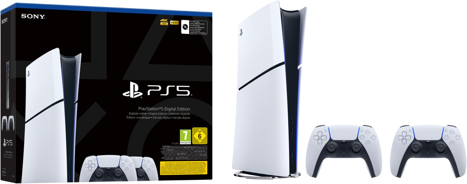 PlayStation 5 Slim Digital Edition inkl. 2 DualSense Wireless Controller PlayStation 5 Slim Digital Edition inkl. 2 DualSense Wireless Controller von Sony
